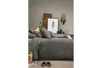 Påslakanset Dubbelsäng 3-Dels Washed - Grå - Textil & mattor - Sängkläder