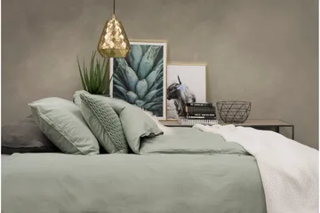 Påslakanset Dubbelsäng 3-Dels Washed - Grön - Textil & mattor - Sängkläder - Bäddset & påslakanset