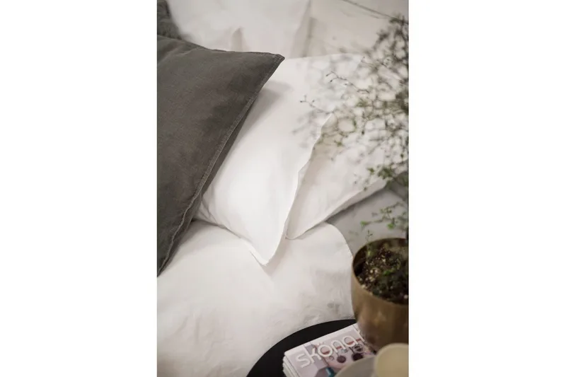 Påslakanset Dubbelsäng 3-Dels Washed - Vit - Textil & mattor - Sängkläder