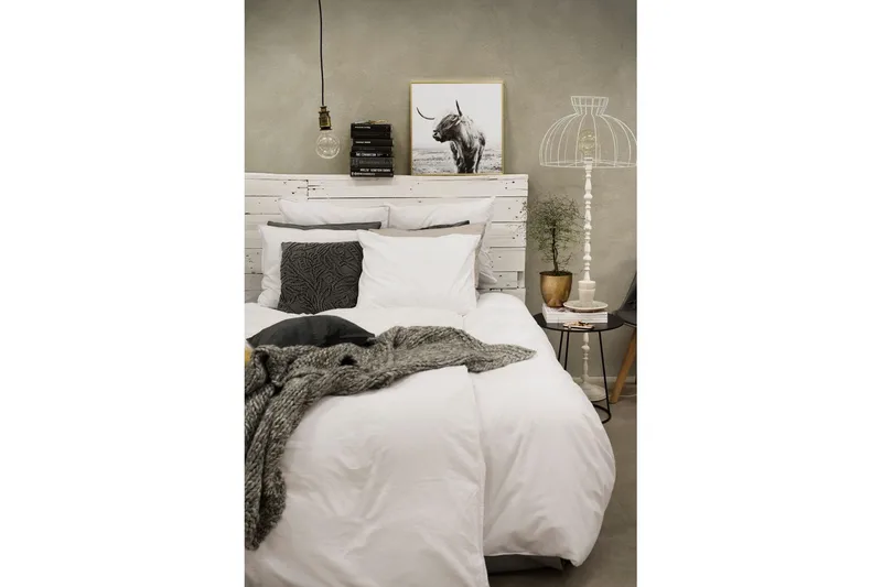 Påslakanset Dubbelsäng 3-Dels Washed - Vit - Textil & mattor - Sängkläder