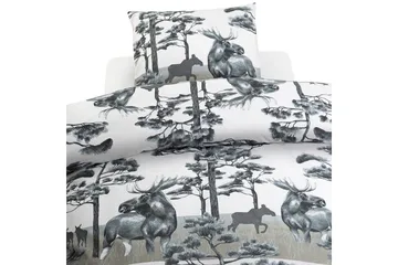 Påslakanset Enkelsäng 2-Dels Älg Grå - Borganäs of Sweden - Textil & mattor - Sängkläder