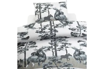 Påslakanset Enkelsäng 2-Dels Älg Grå - Borganäs - Textil & mattor - Sängkläder - Bäddset & påslakanset