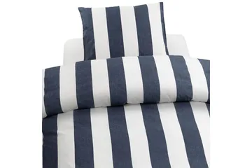 Påslakanset Enkelsäng 2-Dels Block stripe - Marinblå - Textil & mattor - Sängkläder - Bäddset & påslakanset