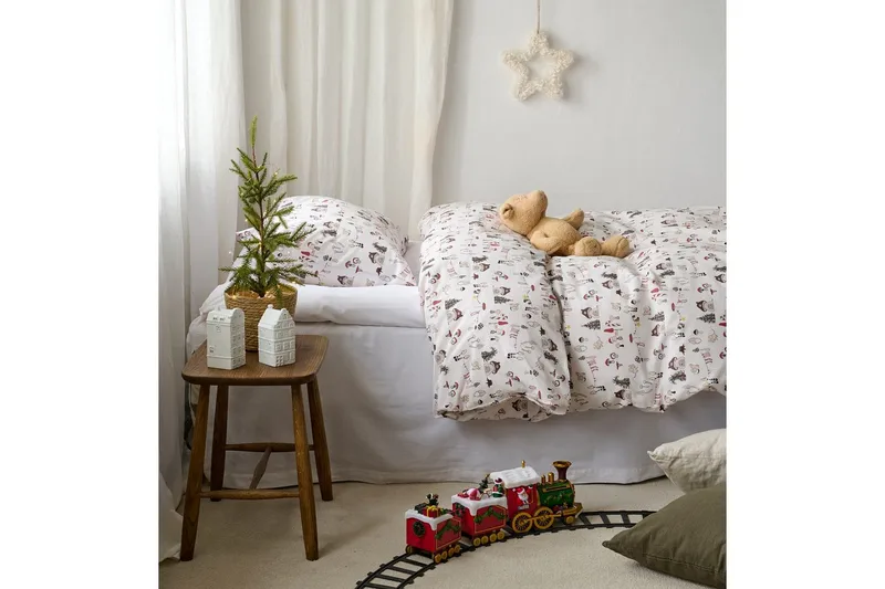 Påslakanset Enkelsäng 2-Dels Fingal Jul Vit - Vit - Textil & mattor - Sängkläder