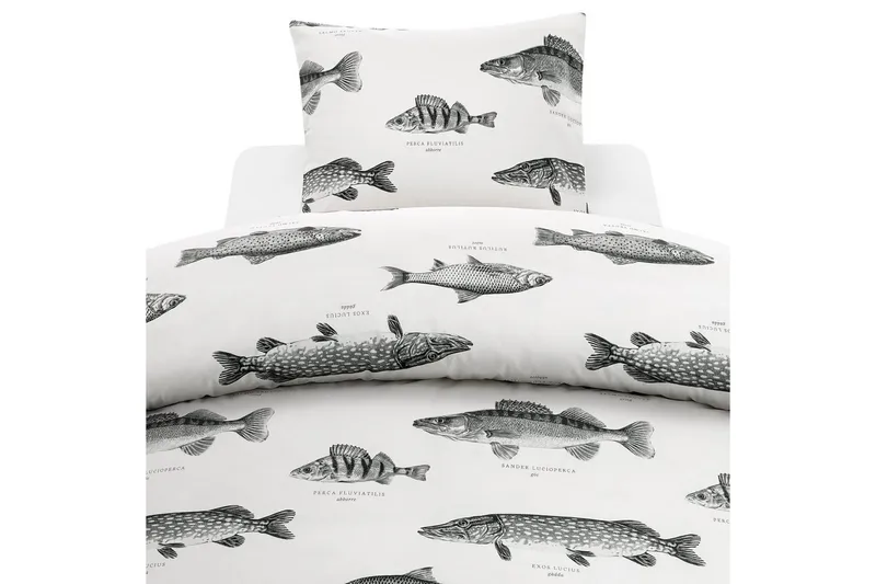 Påslakanset Enkelsäng 2-Dels Fiske Vit, Franzén