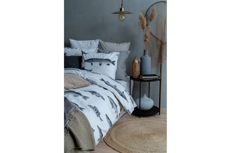 Påslakanset Enkelsäng 2-Dels Fiske Vit - Franzén - Textil & mattor - Sängkläder