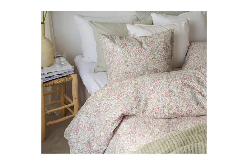 Påslakanset Enkelsäng 2-Dels Floret Sand - Brun - Textil & mattor - Sängkläder