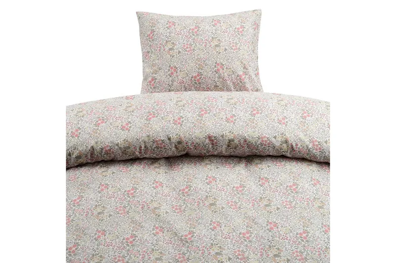 Påslakanset Enkelsäng 2-Dels Floret Sand, Brun