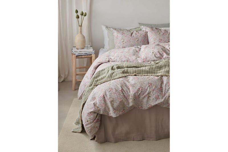 Påslakanset Enkelsäng 2-Dels Floret Sand - Brun - Textil & mattor - Sängkläder