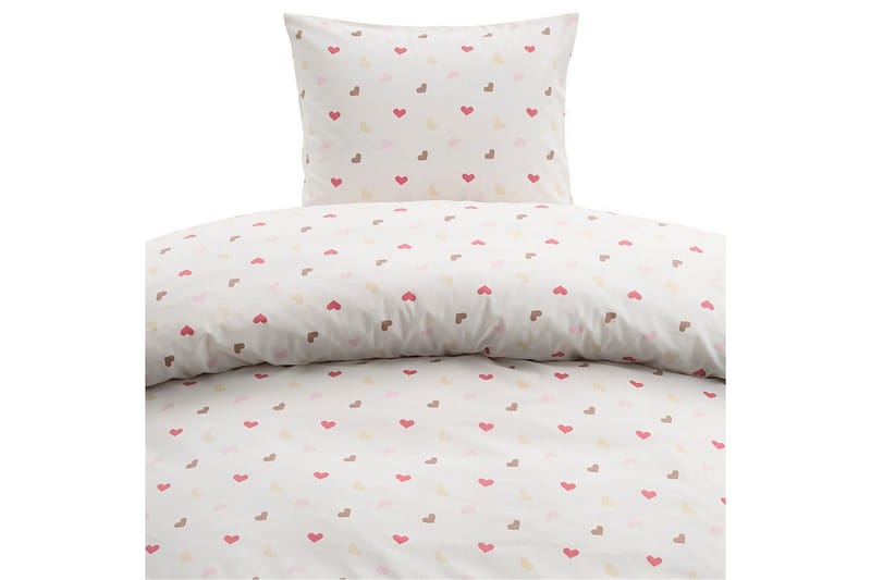 Påslakanset Enkelsäng 2-Dels Hjärtrud - Beige - Textil & mattor - Sängkläder