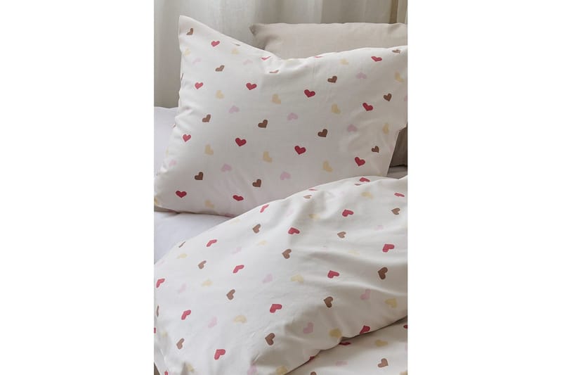Påslakanset Enkelsäng 2-Dels Hjärtrud - Beige - Textil & mattor - Sängkläder