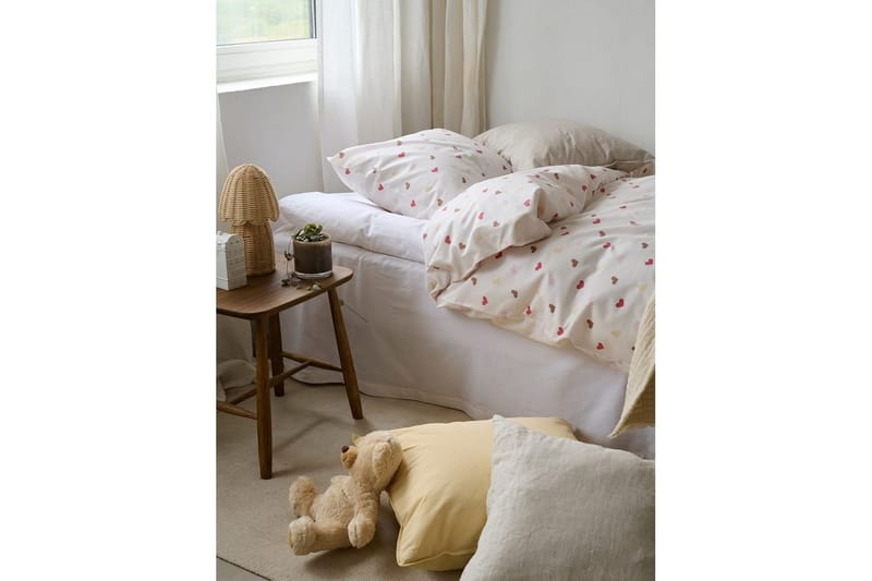 Påslakanset Enkelsäng 2-Dels Hjärtrud - Beige - Textil & mattor - Sängkläder