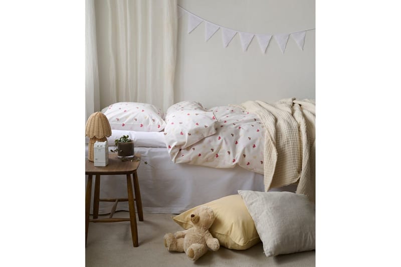 Påslakanset Enkelsäng 2-Dels Hjärtrud - Beige - Textil & mattor - Sängkläder