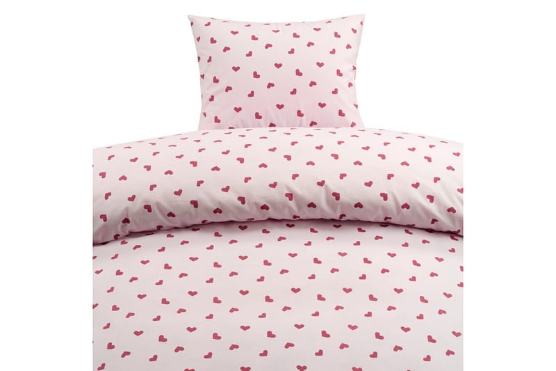 Påslakanset Enkelsäng 2-Dels Hjärtrud, Rosa