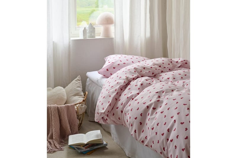 Påslakanset Enkelsäng 2-Dels Hjärtrud - Rosa - Textil & mattor - Sängkläder