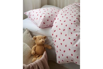 Påslakanset Enkelsäng 2-Dels Hjärtrud - Rosa - Textil & mattor - Sängkläder - Bäddset & påslakanset