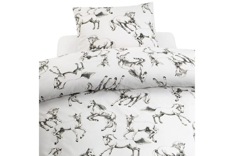 Påslakanset Enkelsäng 2-Dels Lipizzaner Grå, Borganäs of Sweden