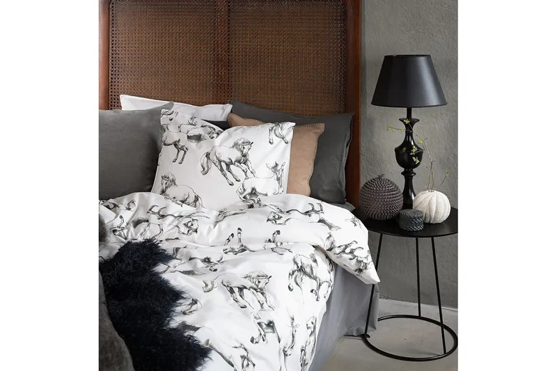 Påslakanset Enkelsäng 2-Dels Lipizzaner Grå - Borganäs - Textil & mattor - Sängkläder - Bäddset & påslakanset