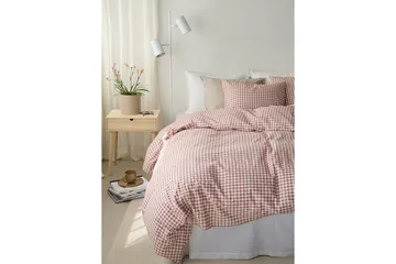 Påslakanset Enkelsäng 2-Dels Märta Ruta - Brun - Textil & mattor - Sängkläder