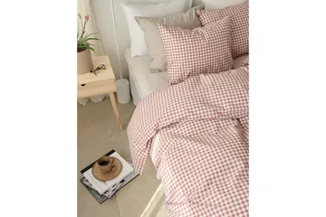 Påslakanset Enkelsäng 2-Dels Märta Ruta - Brun - Textil & mattor - Sängkläder