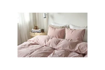 Påslakanset Enkelsäng 2-Dels Märta Ruta - Brun - Textil & mattor - Sängkläder