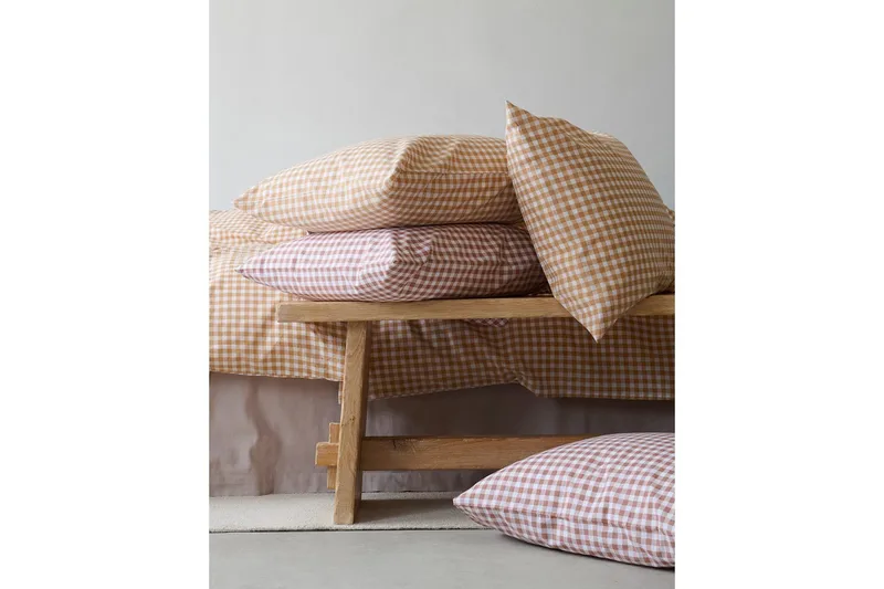 Påslakanset Enkelsäng 2-Dels Märta Ruta - Brun - Textil & mattor - Sängkläder