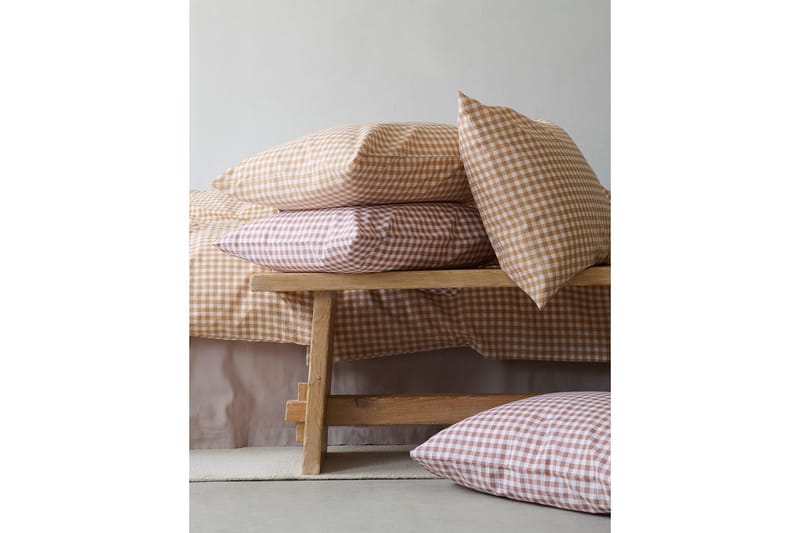 Påslakanset Enkelsäng 2-Dels Märta Ruta - Brun - Textil & mattor - Sängkläder - Bäddset & påslakanset