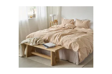 Påslakanset Enkelsäng 2-Dels Märta Ruta - Gul - Textil & mattor - Sängkläder