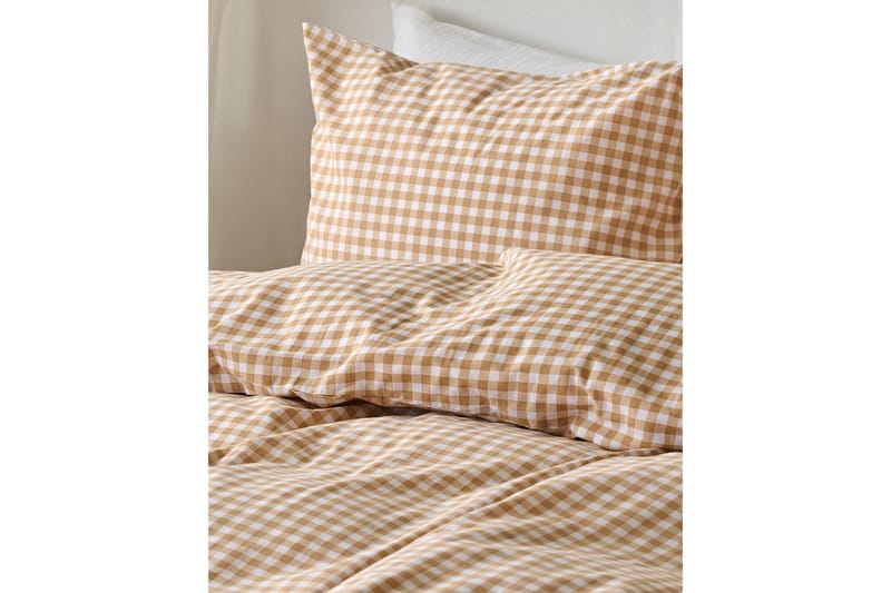 Påslakanset Enkelsäng 2-Dels Märta Ruta - Gul - Textil & mattor - Sängkläder