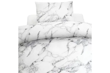 Påslakanset Enkelsäng 2-Dels Marmor Vit - Borganäs of Sweden - Textil & mattor - Sängkläder - Bäddset & påslakanset
