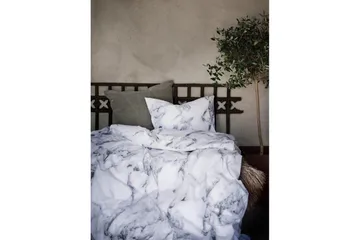 Påslakanset Enkelsäng 2-Dels Marmor Vit - Borganäs of Sweden - Textil & mattor - Sängkläder - Bäddset & påslakanset