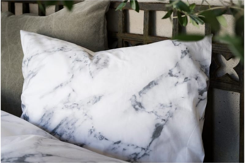 Påslakanset Enkelsäng 2-Dels Marmor Vit - Borganäs of Sweden - Textil & mattor - Sängkläder - Bäddset & påslakanset