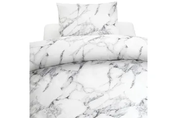 Påslakanset Enkelsäng 2-Dels Marmor Vit - Borganäs of Sweden - Textil & mattor - Sängkläder