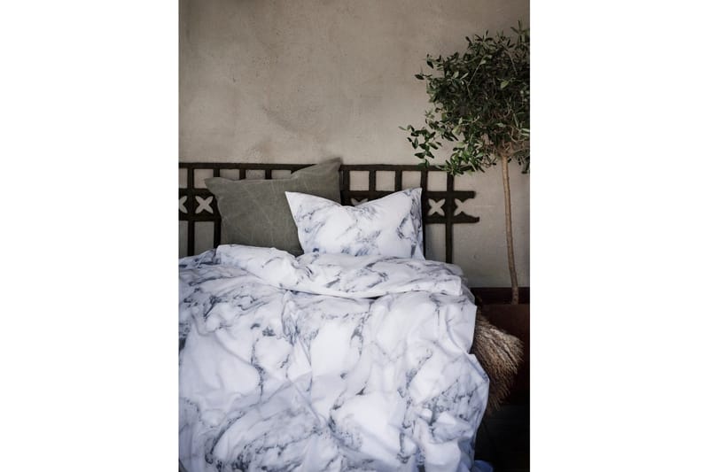 Påslakanset Enkelsäng 2-Dels Marmor Vit - Borgan äs - Textil & mattor - Sängkläder - Bäddset & påslakanset