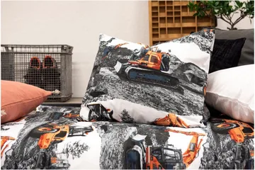 Påslakanset Enkelsäng 2-Dels Maskiner Orange - Franzén - Textil & mattor - Sängkläder