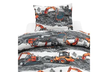 Påslakanset Enkelsäng 2-Dels Maskiner Orange - Franzén - Textil & mattor - Sängkläder