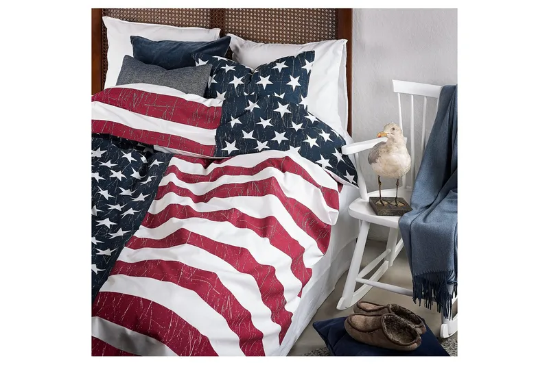 Påslakanset Enkelsäng 2-Dels United States Marinblå - Borganäs of Sweden - Textil & mattor - Sängkläder - Bäddset & påslakanset