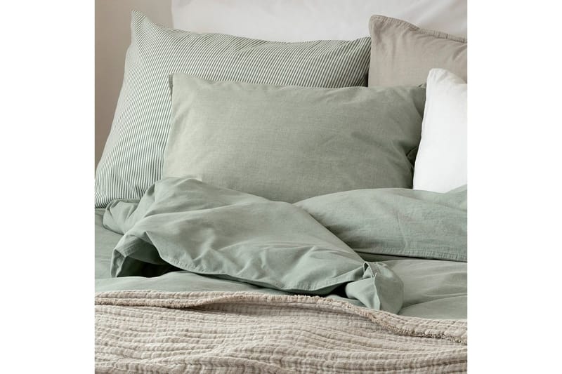 Påslakanset Enkelsäng 2-Dels Washed - Grön - Textil & mattor - Sängkläder