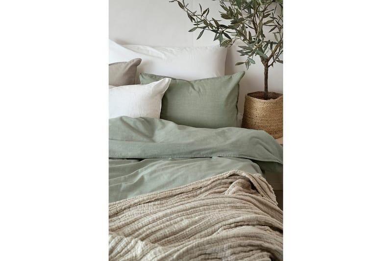 Påslakanset Enkelsäng 2-Dels Washed - Grön - Textil & mattor - Sängkläder - Bäddset & påslakanset