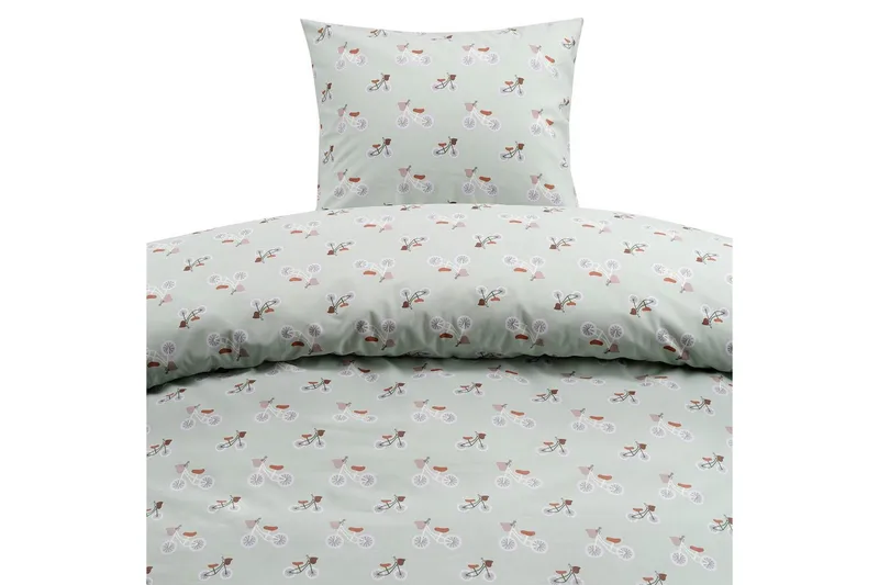 Påslakanset Enkelsäng 2-Dels Plingeling Grön - Grön - Textil & mattor - Sängkläder - Bäddset & påslakanset