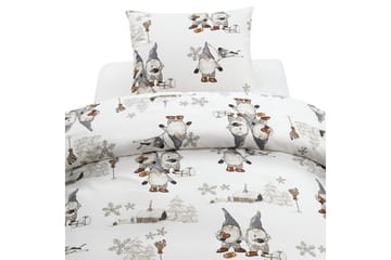 Påslakanset Enkelsäng Frosty Christmas - Grå - Textil & mattor - Sängkläder