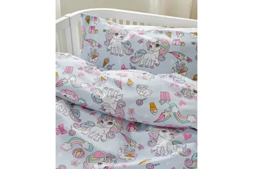 Påslakanset till Spjälsäng 2-Dels Enhörning Blå - Textil & mattor - Sängkläder - Bäddset & påslakanset