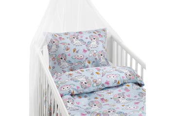 Påslakanset till Spjälsäng 2-Dels Enhörning Blå - Textil & mattor - Sängkläder