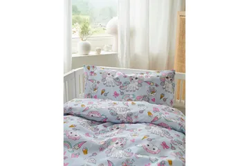 Påslakanset till Spjälsäng 2-Dels Enhörning Blå - Textil & mattor - Sängkläder - Bäddset & påslakanset
