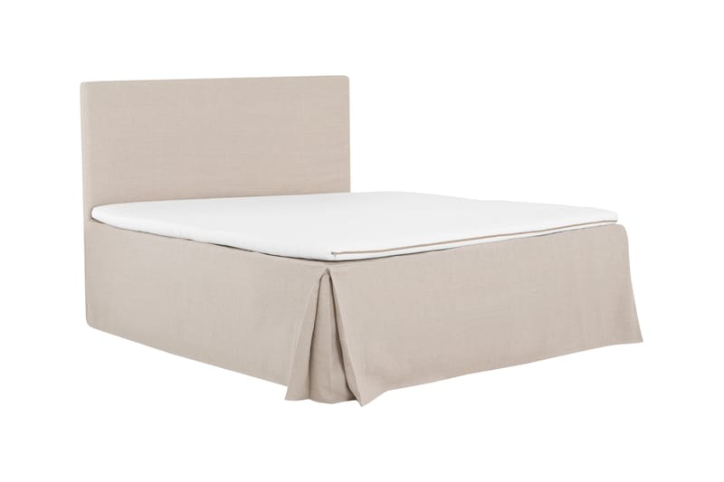 Sängkappa Avril 160x200 cm - Beige - Sängkappa kontinentalsäng - Sängkappa dubbelsäng - Sängkläder