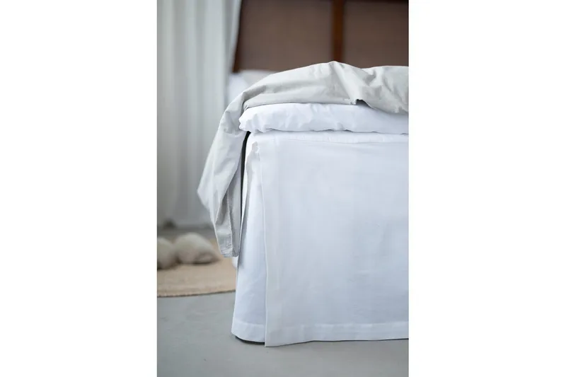 Sängkappa Borganäs of Sweden - 160 x 200 + 58 cm, Vit - Textil & mattor - Sängkläder - Sängkappa & kantklädsel - Sängkappa kontinentalsäng