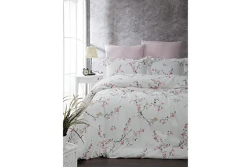 Türkiz Bäddset Dubbelt 4-dels Ranforce - Vit/Rosa - Textil & mattor - Sängkläder - Bäddset & påslakanset