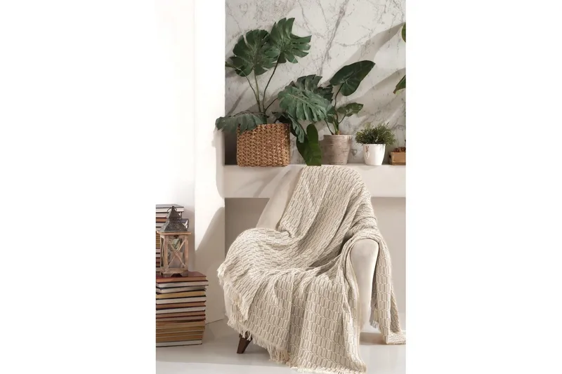 Sofföverdrag Dawnvale Beige - Beige - Textil & mattor - Filt & pläd