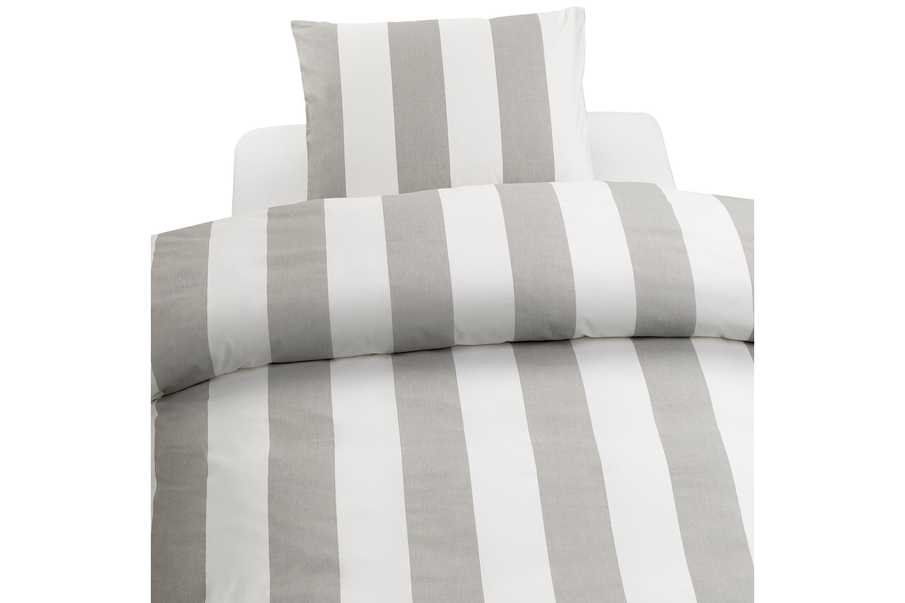 Bäddset Block Stripe 3-Dels 210x220/50x60 cm GråBorganäs