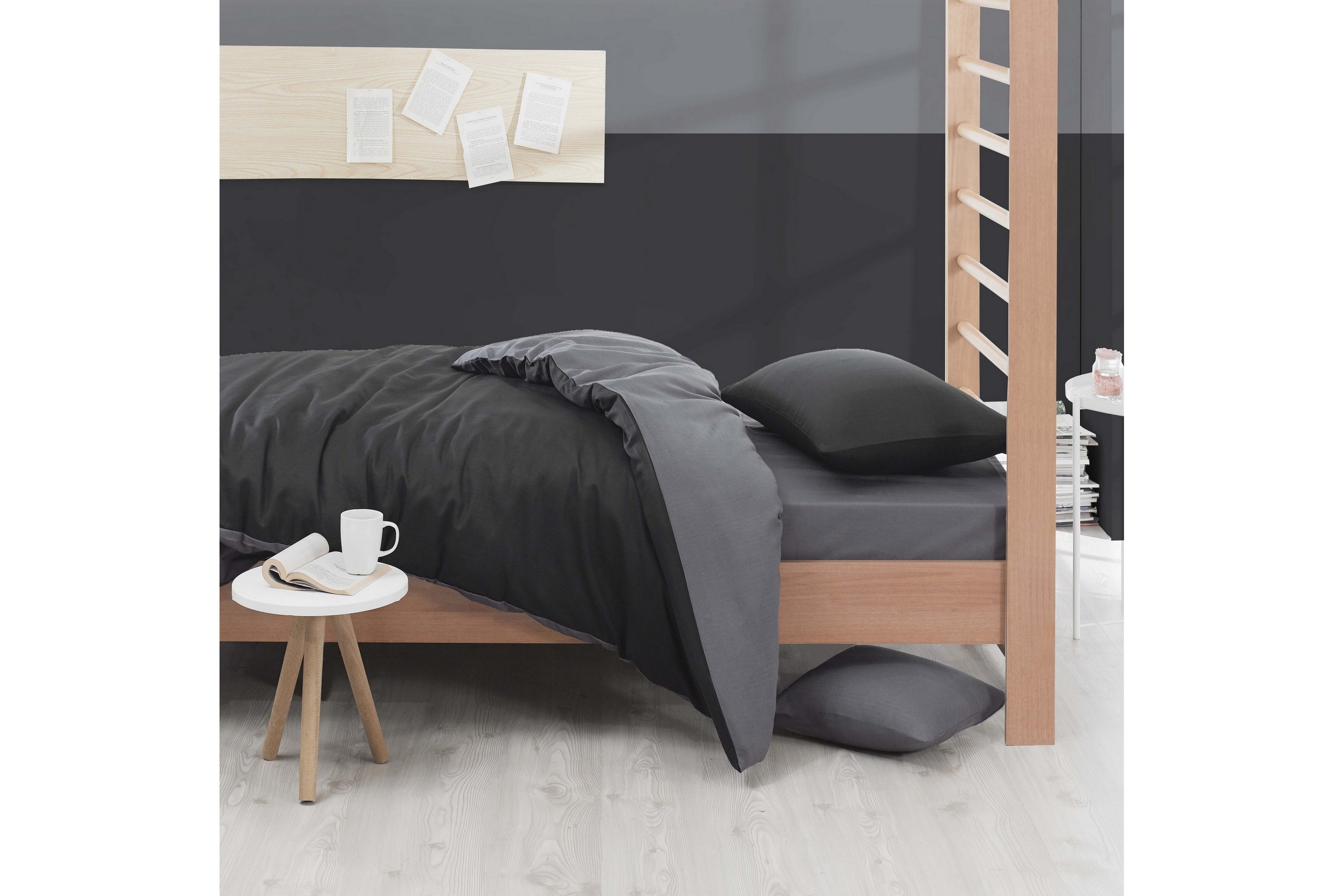 Bäddset EnLora Home Svart/Rökgrå